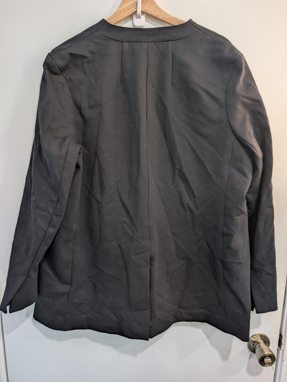 SPANX Black Collarless Oversized Ponte Knit Blazer Size Large #20384R - Picture 9 of 10